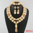 Nigerian Bridal Coral Jewellery Set | Crystal Pillar Beads | Necklace, Earrings & Bracelet