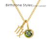 14K Gold, Silver & Rose Gold Zodiac Birthstone Necklace