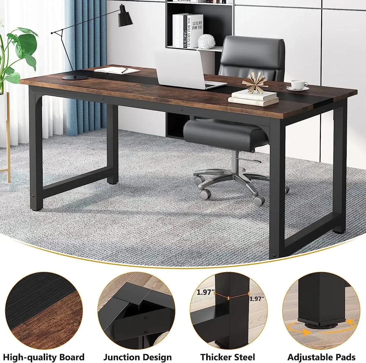 Tribesigns Moderner Computertisch Großer Bürotisch Computertisch Schreibtisch Workstation für Home Office