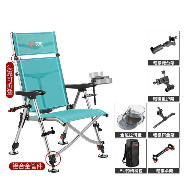 Silla de pesca europea de aleación de aluminio Silla de pesca plegable Engrosada Plataforma de pesca portátil Silla de pesca de agua dulce silla de camping кресло для рыбалки