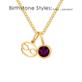 14K Gold, Silver & Rose Gold Zodiac Birthstone Necklace