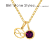 14K Gold, Silver & Rose Gold Zodiac Birthstone Necklace