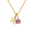 14K Gold, Silver & Rose Gold Zodiac Birthstone Necklace
