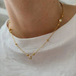 18K Gold Plated Bezel Stone Necklace