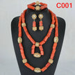 Nigerian Coral Jewellery Set | Necklace, Earrings & Bracelet | African Beads | Wedding
