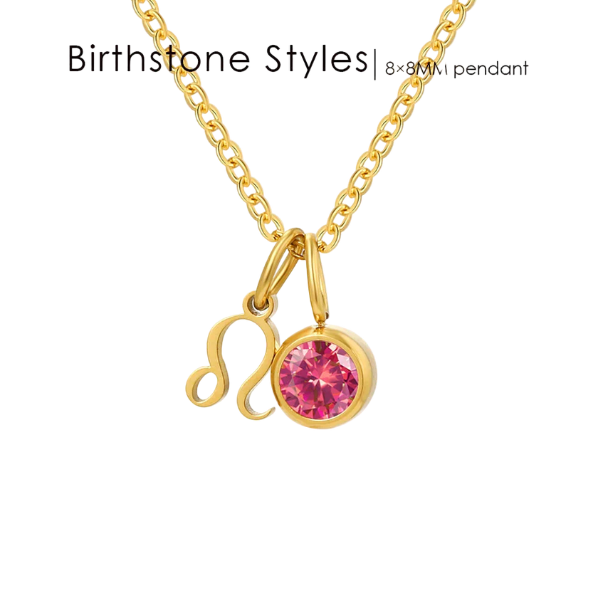 14K Gold, Silver & Rose Gold Zodiac Birthstone Necklace