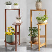 3-stöckiges Bambus-Eckpflanzenregal - Blumenregal Displayhalter für Haus und Garten