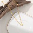 18K Gold Plated Bezel Stone Necklace