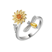 Adjustable Sunflower Spinner Ring