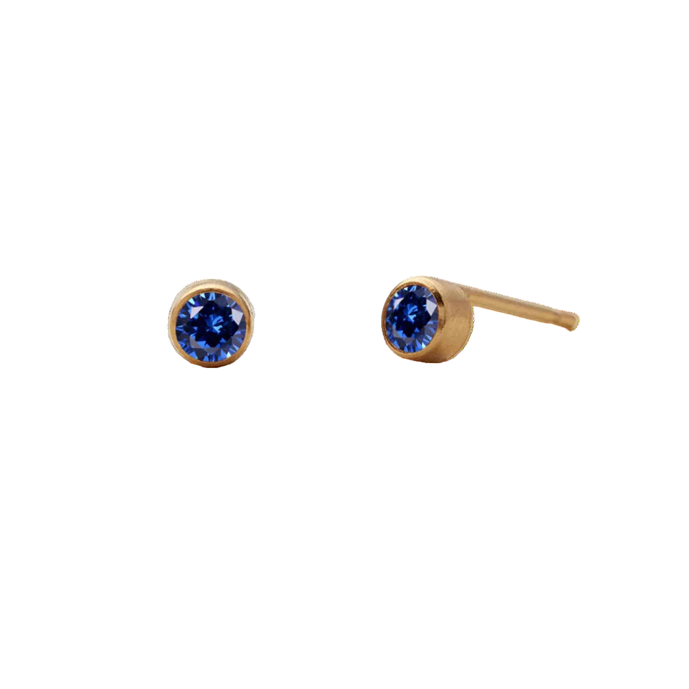 Birthstone Round Stud Earring