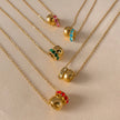 18K Gold Plated Birthstone Charm Necklace