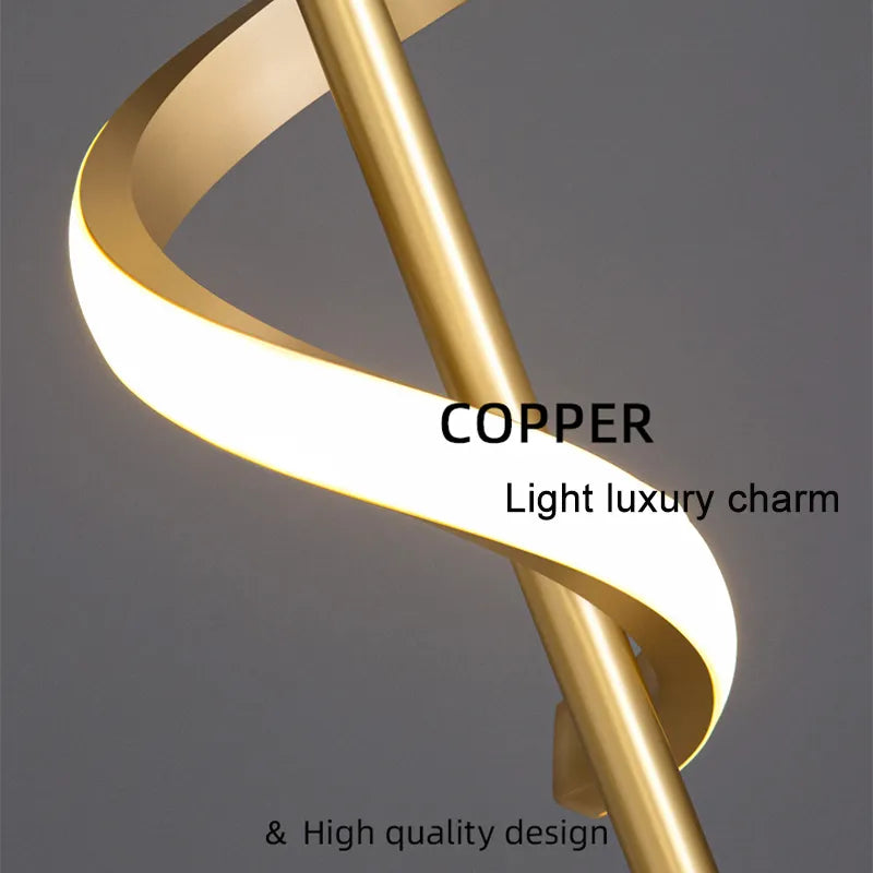 Verdrehte LED-Wandleuchte – Schwarz & Gold Optionen für das Wohnzimmer