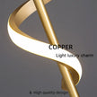 Twisted LED Wall Light - Black & Gold Options for Living Room