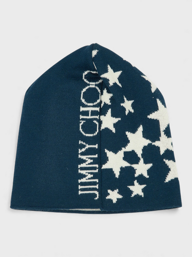 Jimmy Choo Star Print Beanie Blue