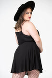 Killstar Sacralgia Lace Insert Black A-Line Dress