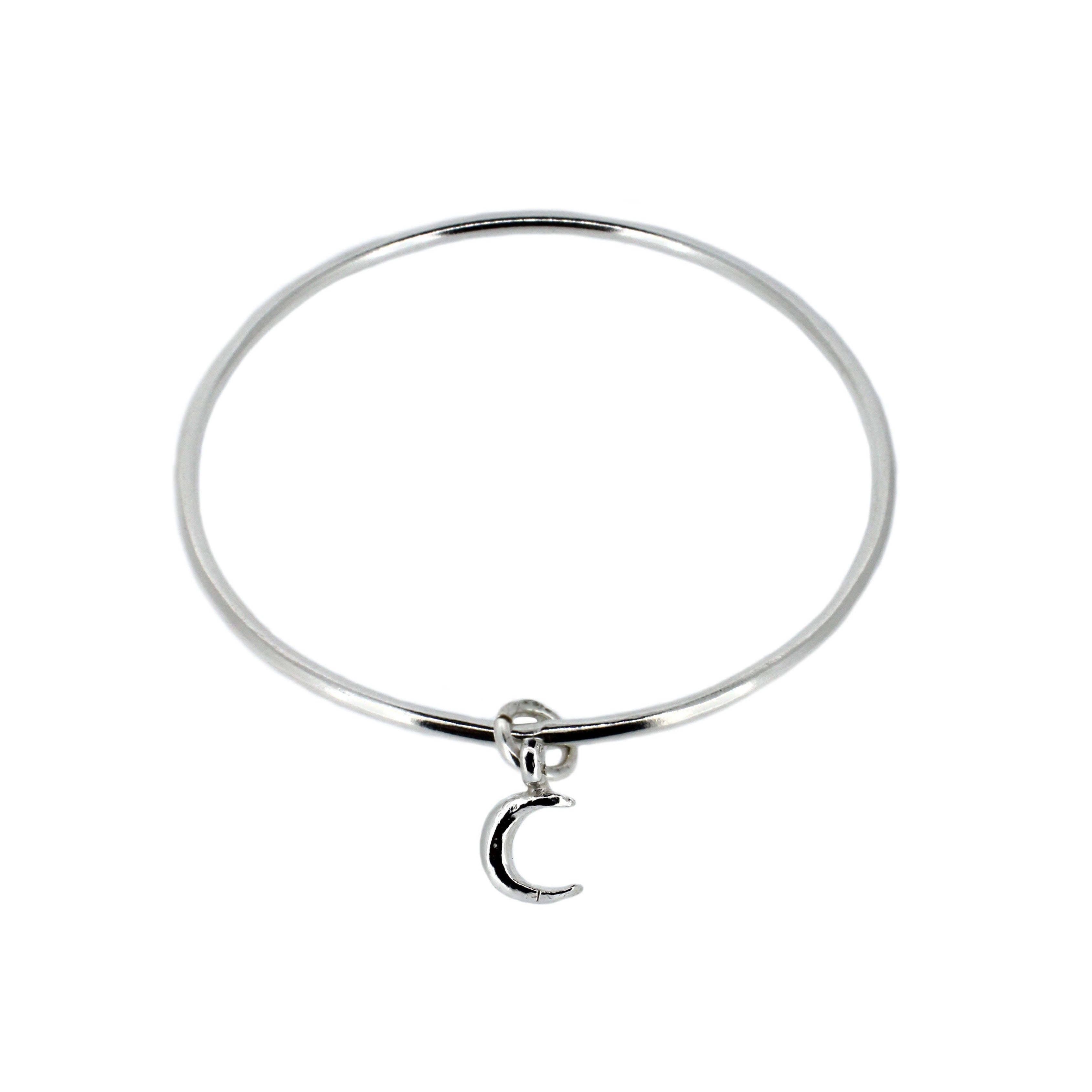 Crescent Moon Charm Bangle