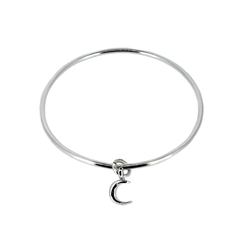 Crescent Moon Charm Bangle