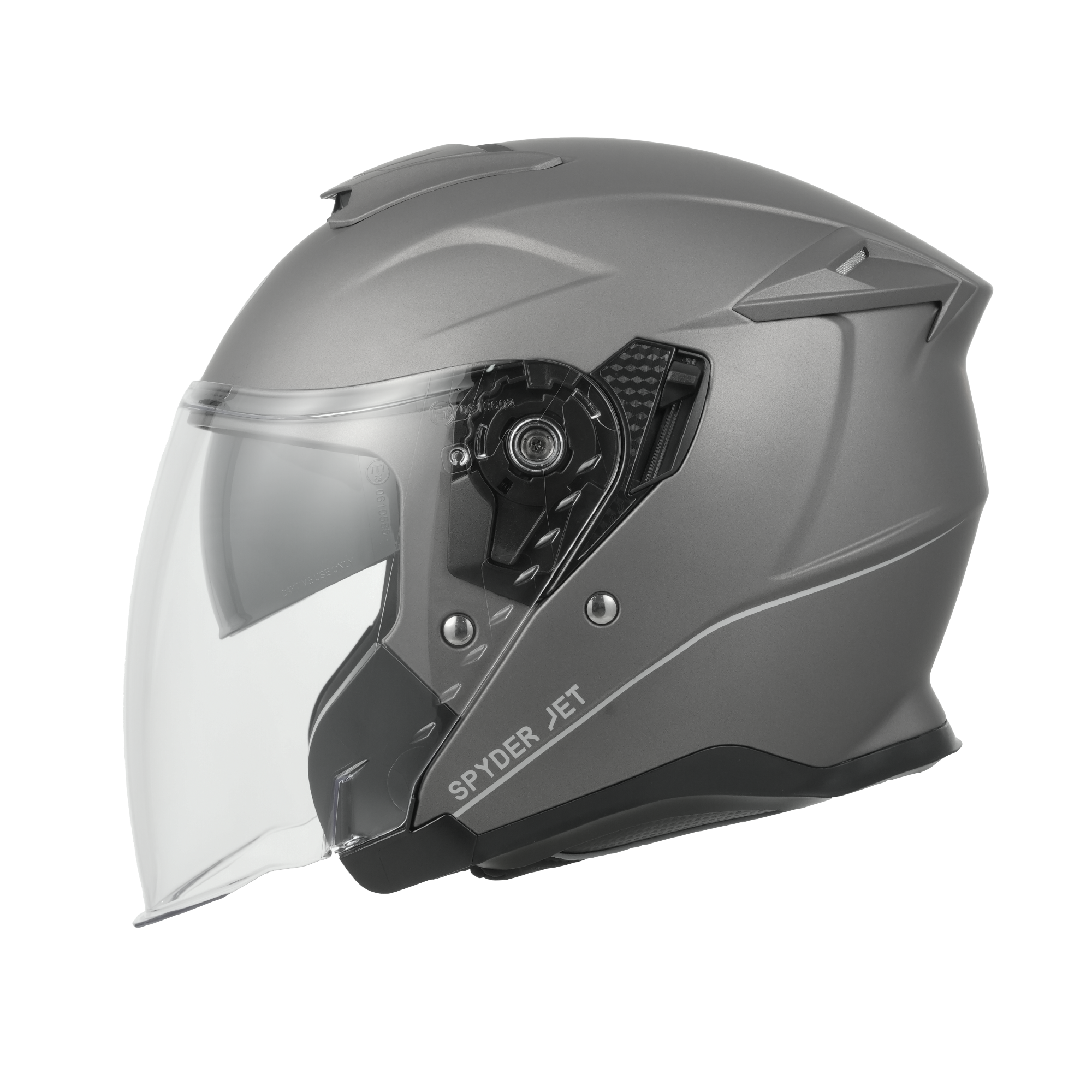 D.O.T. & ECE Daytona Spyder Jet- Gun Metal Grey Dull Metallic