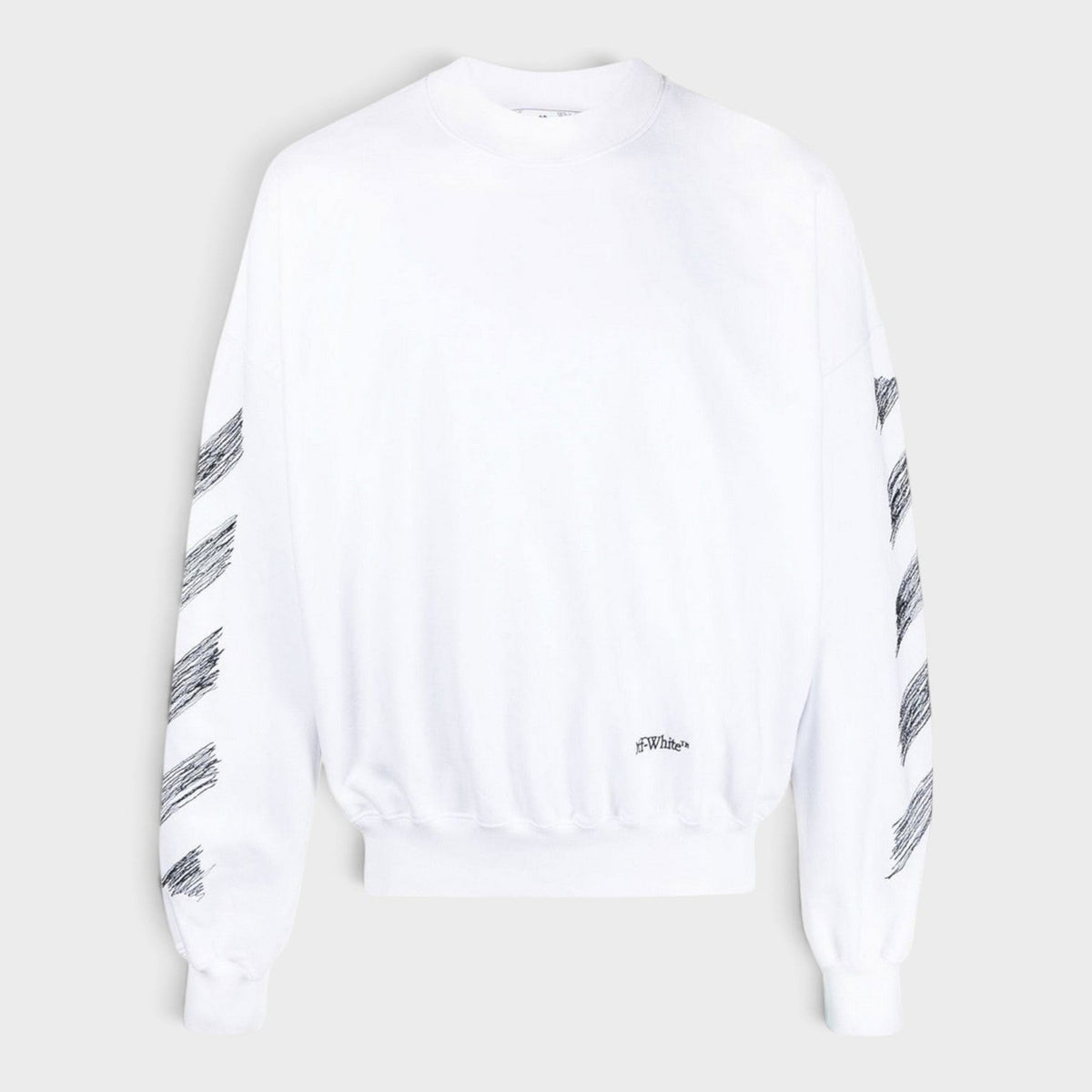 Scribble Diag Print Sweatshirt White