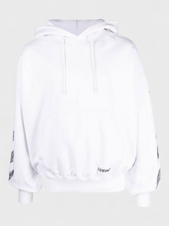Bílá mikina s kapucí Off-White Diag Scribble Print
