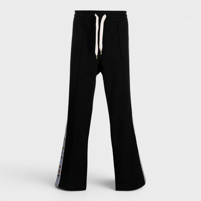 Casa Elements Embroidered Satin Tape Sweatpant Black
