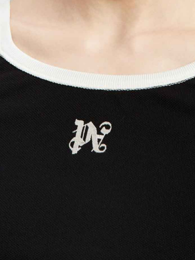 Černé a bílé tílko Palm Angels s monogramem