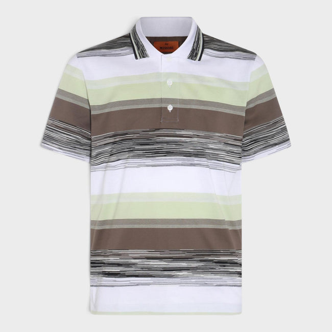 Polo à motif flammé vert foncé