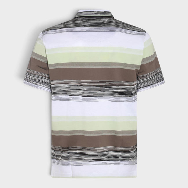 Polo à motif flammé vert foncé