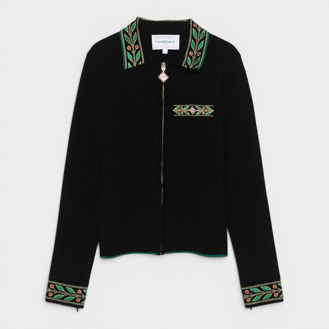 Chaqueta Laurel Bordada Negra