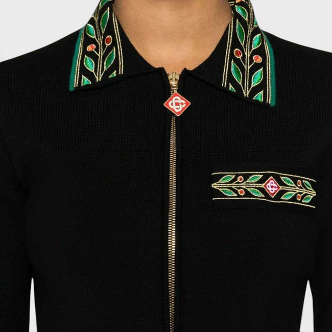 Chaqueta Laurel Bordada Negra