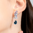 Blaue Edelstein-Ohrhänger aus Sterlingsilber