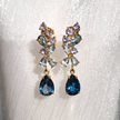 Ohrhänger mit blauem Edelstein in 18 Karat Gold Vermeil