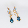 Ohrhänger mit blauem Edelstein in 18 Karat Gold Vermeil