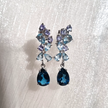 Blaue Edelstein-Ohrhänger aus Sterlingsilber