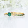 Ombre-Grün-Turmalin-Eternity-Ring in 18 Karat Gold Vermeil