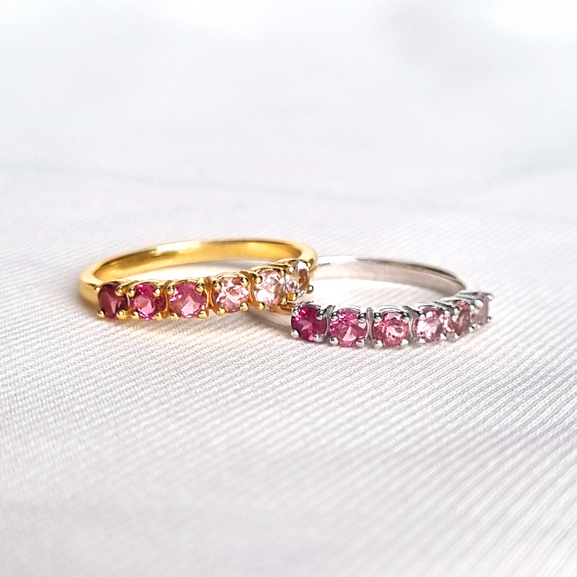 Ombre-Turmalin-Eternity-Ring in 18 Karat Gold Vermeil
