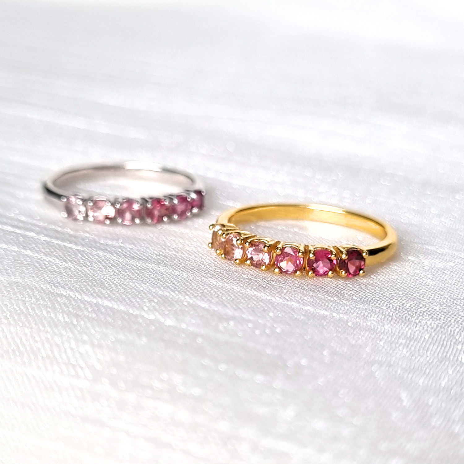 Ombre-Turmalin-Eternity-Ring in 18 Karat Gold Vermeil