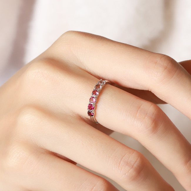 Ombré-Ring aus rosa Turmalinen in Sterlingsilber