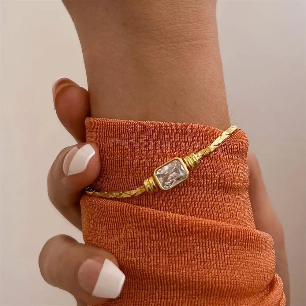 Pulsera cuadrada de circonitas