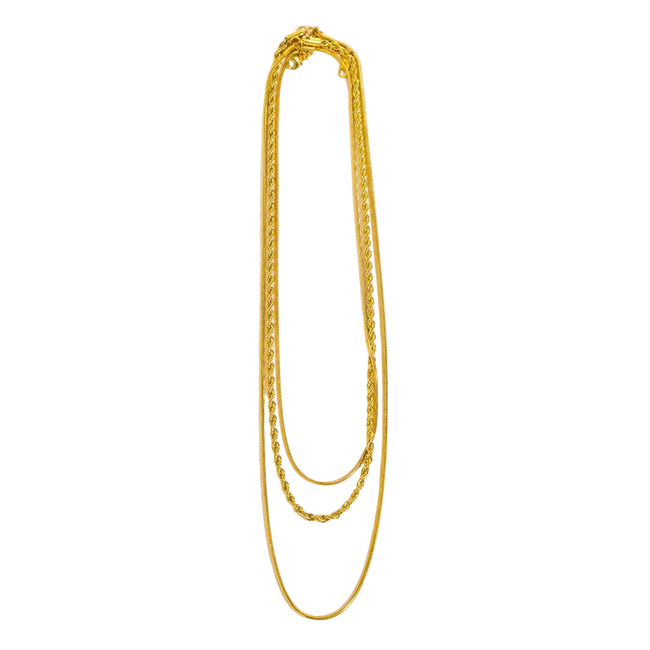 18K Gold Plated Layered Chain Necklace