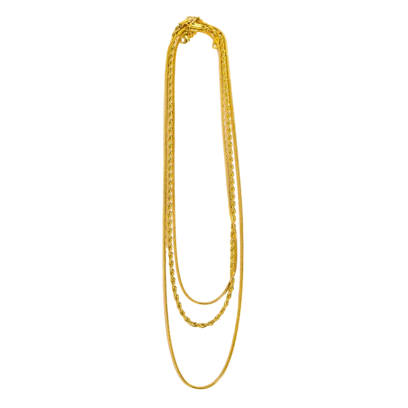 18K Gold Plated Layered Chain Necklace