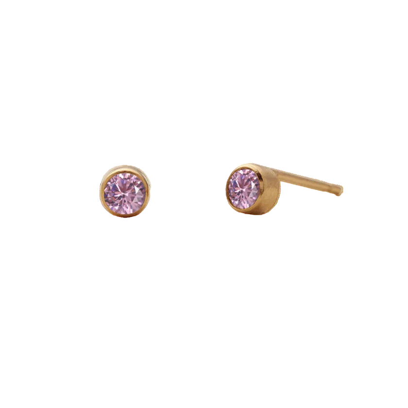 Birthstone Round Stud Earring