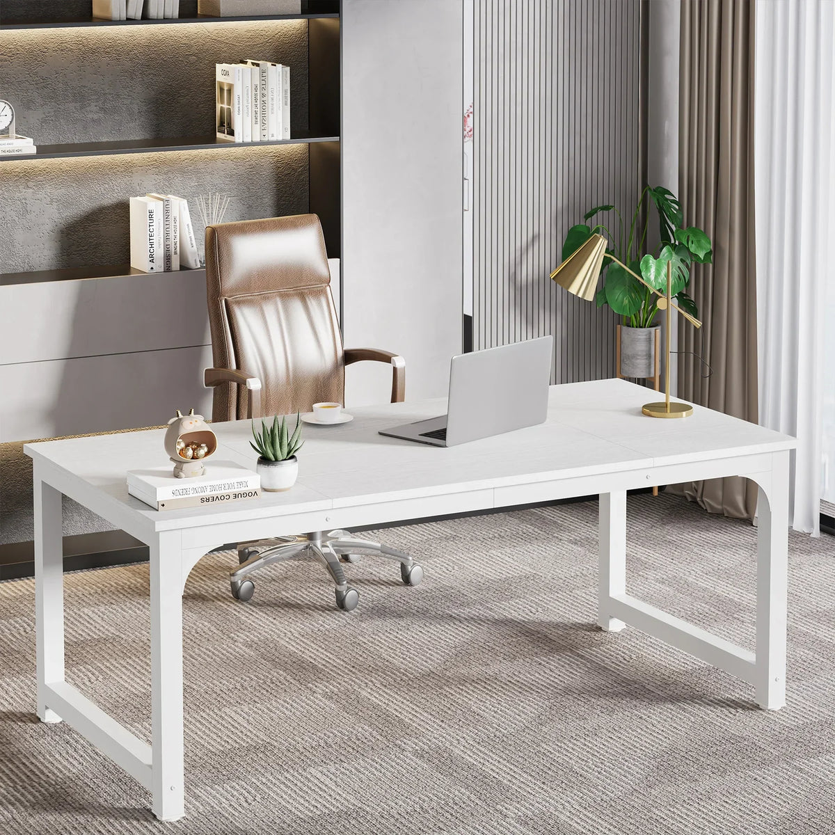 Tribesigns Moderner Computertisch Großer Bürotisch Computertisch Schreibtisch Workstation für Home Office