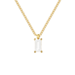 Elegante rechteckige Zirkonia-Halskette – Gold & Silber