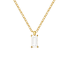 Elegante rechteckige Zirkonia-Halskette – Gold & Silber