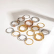 Gold Triple-Link Zircon Stacked Ring