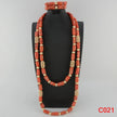 Nigerian Coral Jewellery Set | Necklace, Earrings & Bracelet | African Beads | Wedding