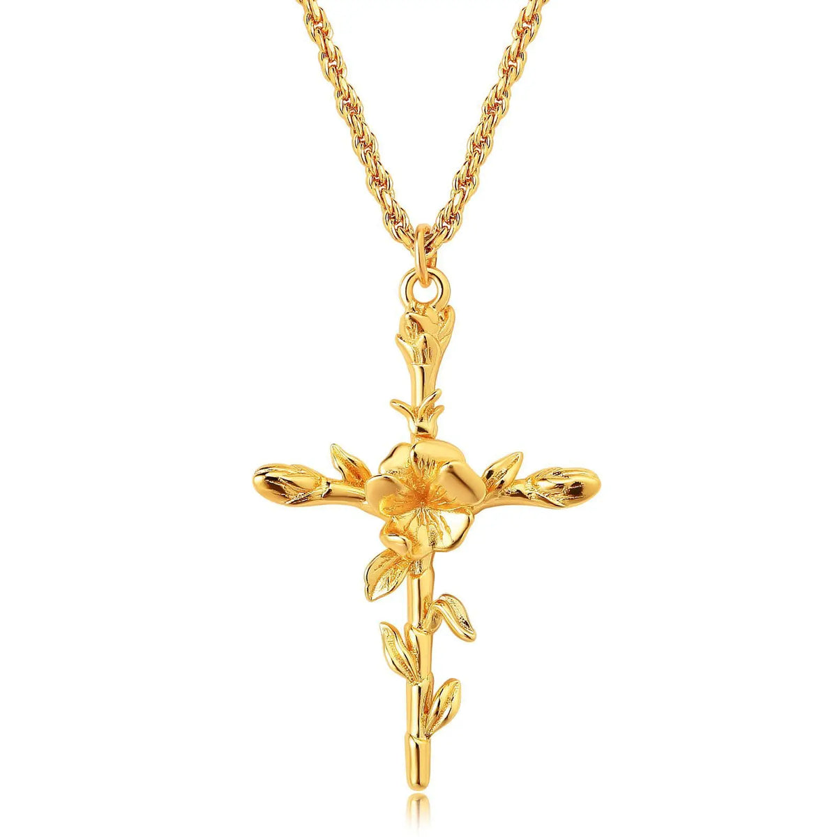 Kreuz-Anhänger mit Monatsblume