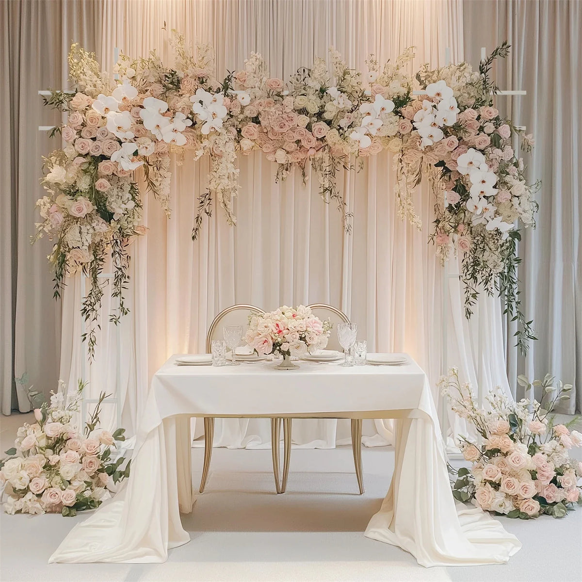 93 Inch Heavy Duty Wedding Arch Garden Plant Archway Backdrop Stand for Outdoor Party Ceremony