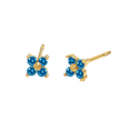 Birthstone Flower Stud Earrings